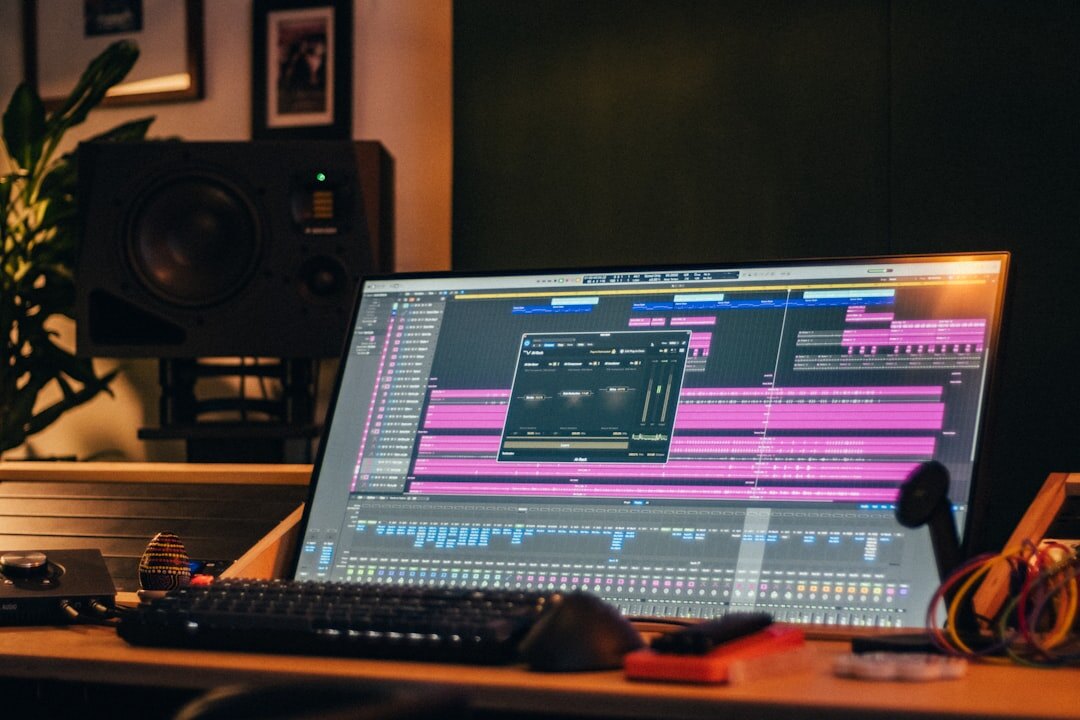 Video editing on a computer screen with timeline