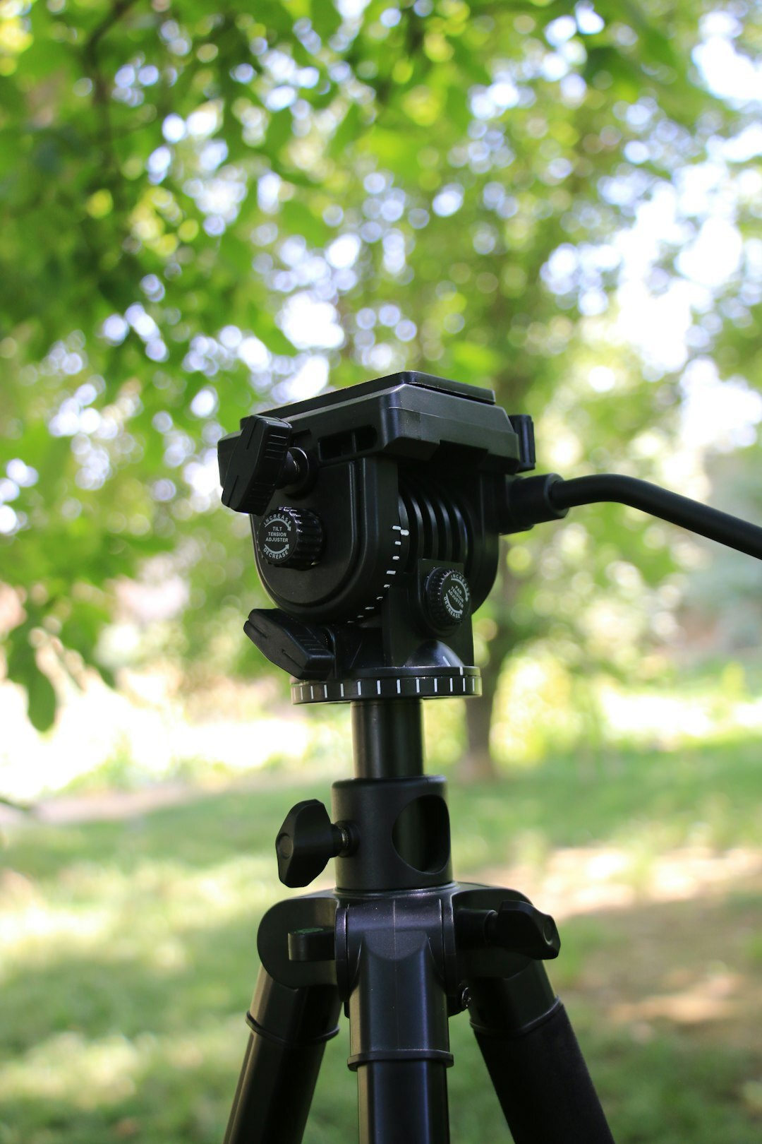 Film camera on tripod in a studio setting